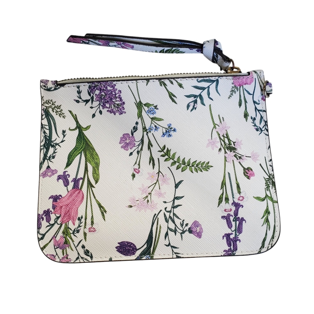 Nanette Lepore White Tote with Floral Pouch - Picture 11 of 16